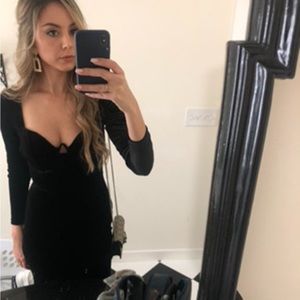Worn Twice, black velvet long dress